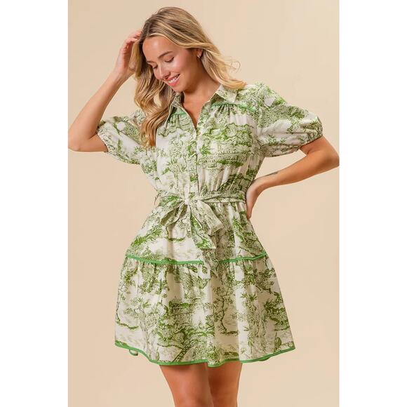 BiBi Woven Printed Tiered Dress - Picture 5 of 16